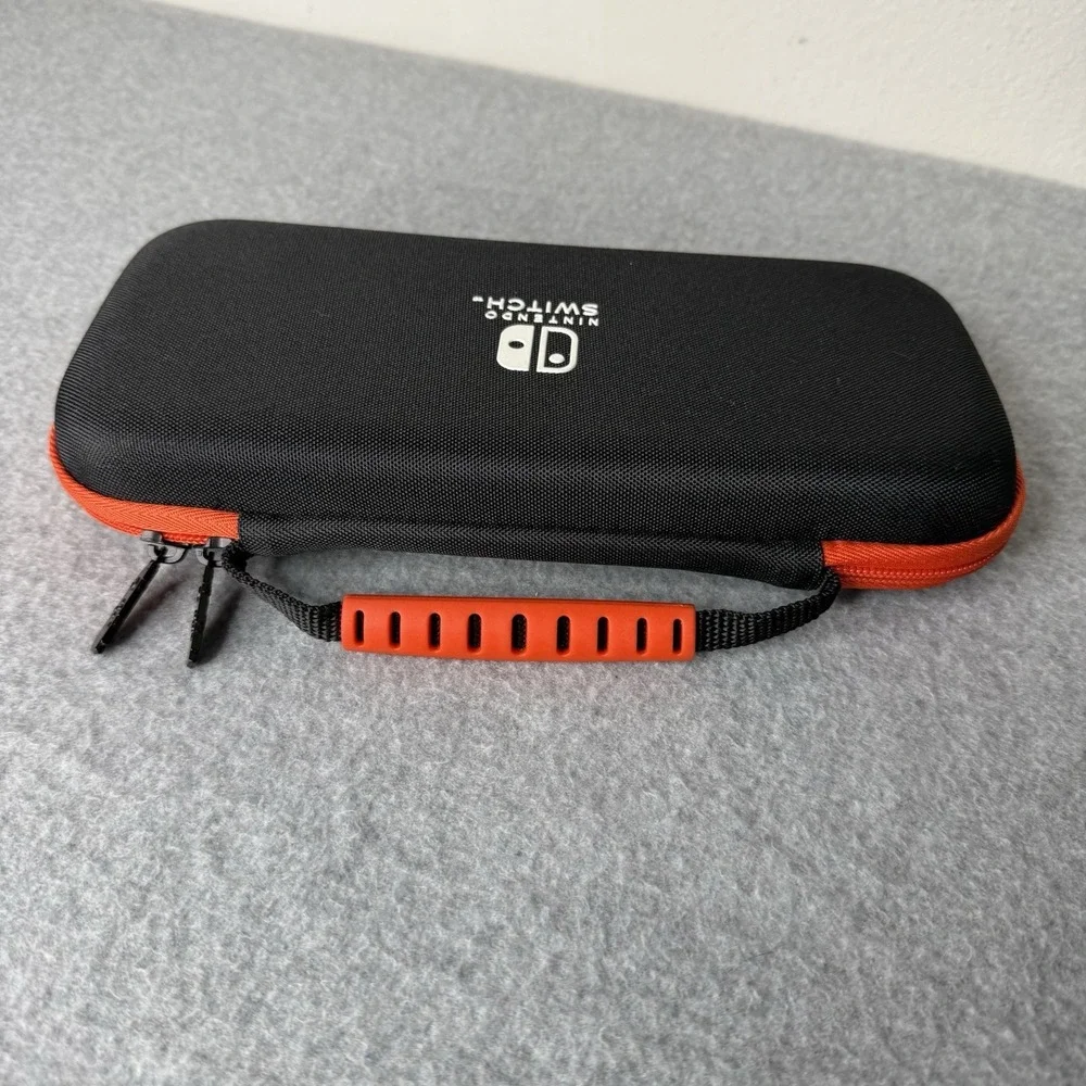 Nintendo Switch Black Case Red Zipper Pockets Game Case‎ Only